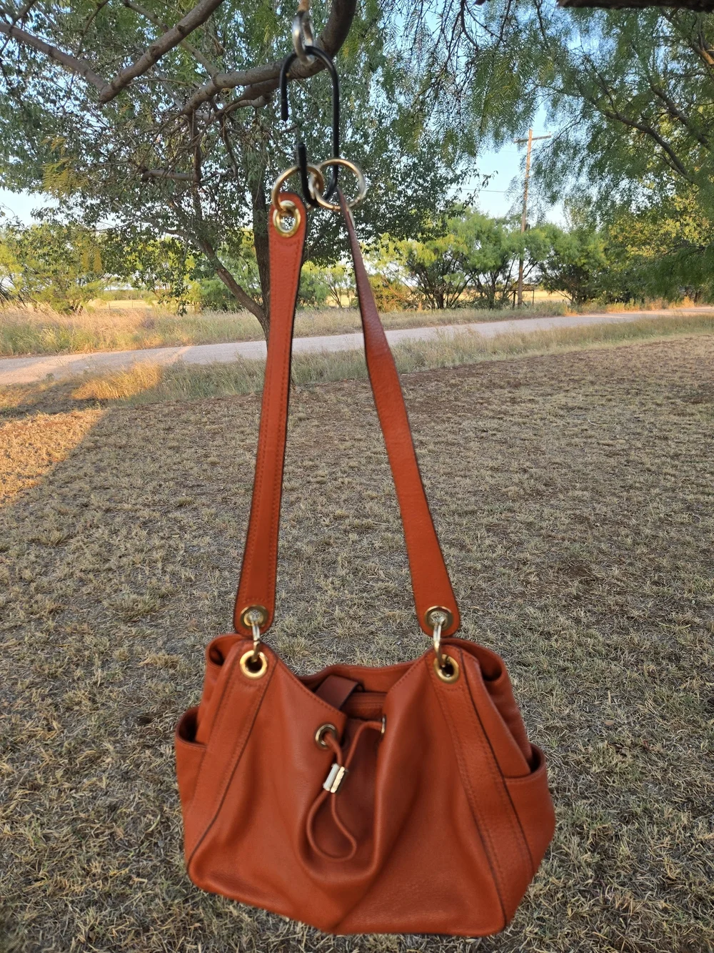 Michael Kors Burnt Orange Leather Shoulder Bag